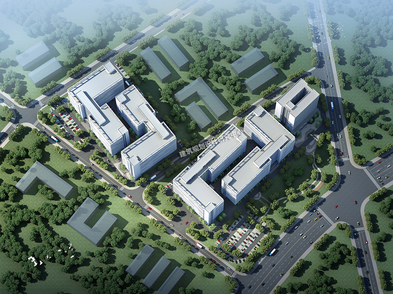 工業園規劃設計鳥瞰圖